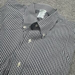 Brooks Brothers Men's 16.5 -35 Milano Long Sleeve Button Down Black Check Shirt